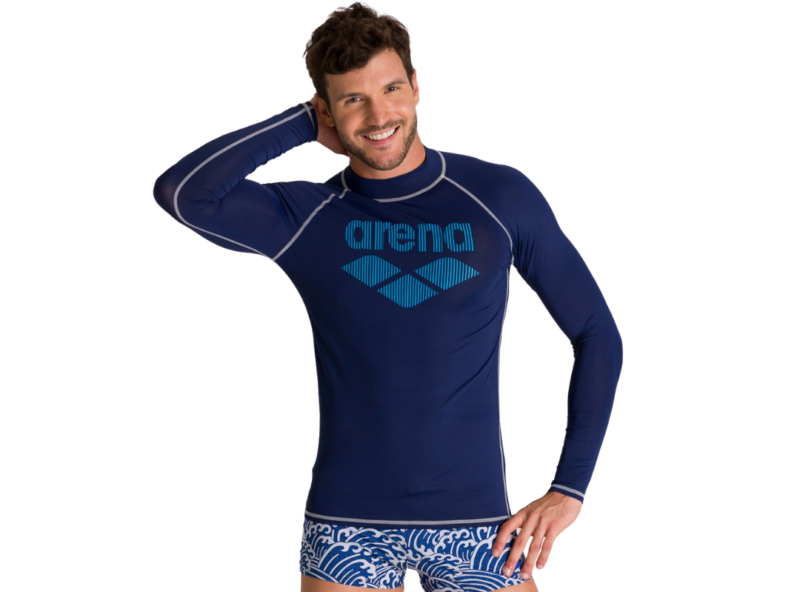 Arena Maglia Anti UV Maniche Lunghe Uomo M Rash Vest L S Aquatici